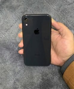 Apple iPhone XR PTA Approved 64GB in Black showing glossy glass back, single rear camera, LED flash and Apple logo