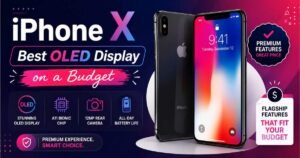 iPhone X front and back view with OLED display