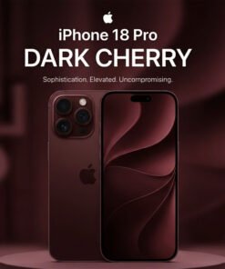 Promotional concept poster graphic of an ultra-thin Purple iPhone 18 Air showcasing a horizontal dual-camera visor and front display against a purple background.